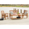 thumbnail image 4 of 4-Piece Acacia Solid Wood Outdoor Patio Conversation Set with Cushions - Brown, 4 of 6