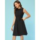 thumbnail image 5 of Vestidos de verano para mujer Vestido sin mangas de algodón con cuello plano de verano Negro XS, 5 of 5
