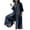 Navy, variant on Ecqkame Womens Jumpsuits Casual Dressy Casual Solid Turn-down Collar Cotton Linen Romper Long Playsuit Zipper Jumpsuit Green S Items