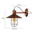 thumbnail image 2 of Litfad Antique Retro Copper Sconces Vintage Rustic LED Wall Light Fixture Outdoor in Rust, 2 of 6