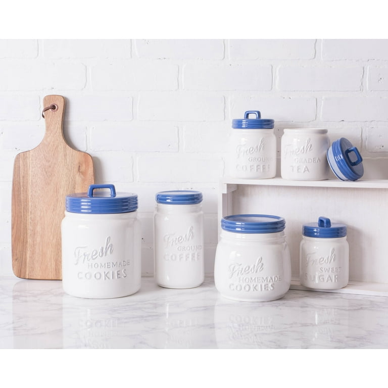 Retro Ceramic Flour Jar Kitchen Canister Airtight Food Storage