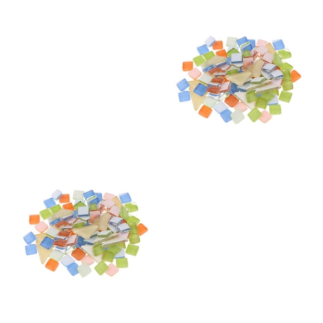 kurtrusly Beautiful Mosaic Tiles Assorted Craft Glass Pieces Stones Artistic Dark Blue Green 1-2cm 2Set