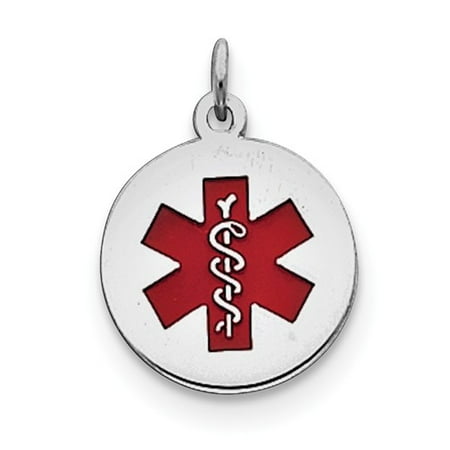 Sterling Silver Engravable Medical Jewelry Pendant