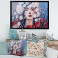 thumbnail image 3 of Designart 'Portrait Of A Young Lady With Red & White Flowers' Traditional Framed Art Print, 3 of 4