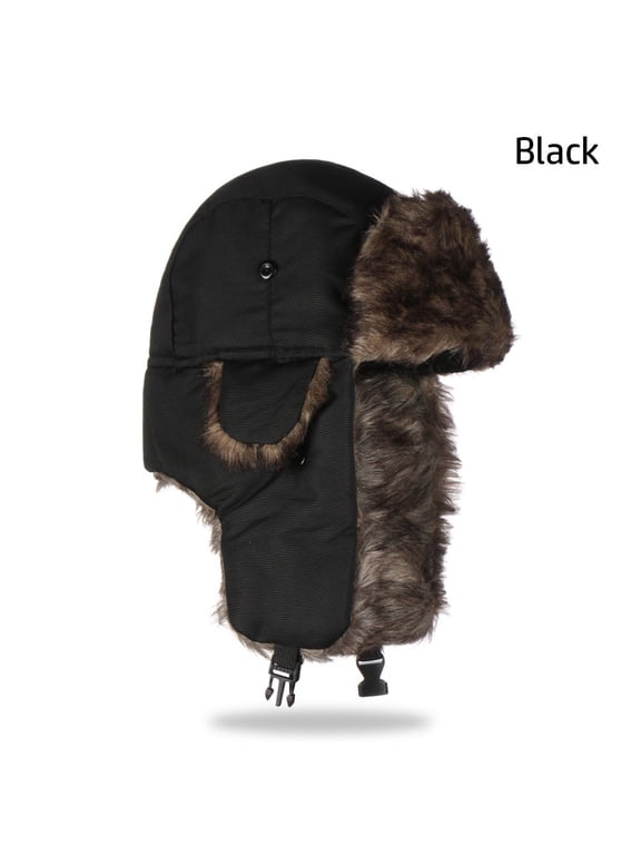 Warm Fur Trapper Ski Hat Russian Ushanka Winter Hats Winter Cap WHITE