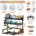 thumbnail image 2 of Escurridor de Trastes, Escurridor de Platos de 2 Niveles de Secado Rápido, Escurridors de Trastes sobre Fregadero para Organizador de Cocina Platos. Longitud 85 CM X Ancho 82 CM X Alto 28 CM, 2 of 9