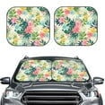 thumbnail image 2 of Balery Tropical Flowers Sun Shield 2 Pack For Car Front Windows Foldable Sun Visor Protector Blocks Max Uv Rays And Keeps Your Vehicle Cool For Most Sedans Suv Truck, 2 of 7