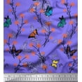 thumbnail image 1 of Soimoi Purple polyester Crepe Fabric Flower & Butterfly Print Fabric by The Yard 52 Inch Wide, 1 of 1