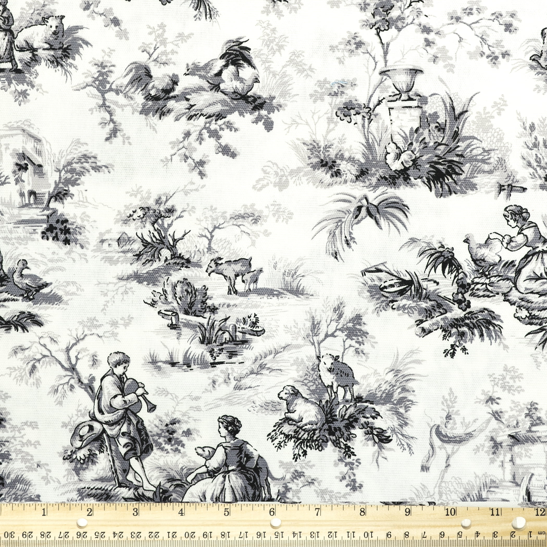 by the 12 yard Country Chicken Coop Cotton Fabric