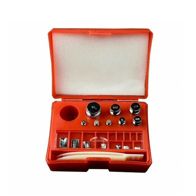 Class M2 Kit de Pesée de Calibration 14 Pcs Acier au Carbone avec Finition Chromée - Rouge - American Weigh Scales