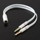 thumbnail image 4 of Kearding Auriculares negros de 3,5 mm, cable de audio para auriculares, micrófono Y adaptador divisor, 1 a 2 macho, cable conectado a PC portátil Cables de audio/vídeo blanco, 4 of 5