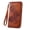 BROWN, variant on [Mother’s Day Gift Present] Women's Wallet Leather RFID Blocking Trifold Ladies Purse Embossed long Clutch Card Holder Phone Checkbook Organizer Rose