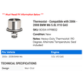 thumbnail image 2 of Thermostat - Compatible with 2006 - 2008 BMW M6 5.0L V10 GAS 2007, 2 of 2