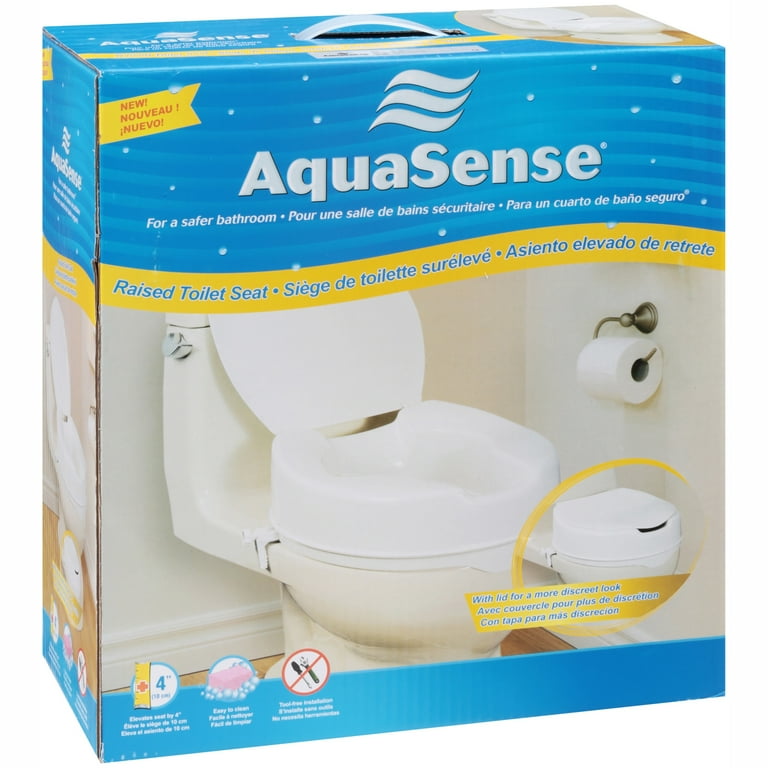 Aquasense raised toilet seat with lid white hotsell