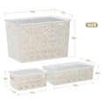 thumbnail image 6 of ANMINY Stackable Lace-Design Plastic Storage Bins with Lids, Beige, 4 Piece Set, 6 of 6