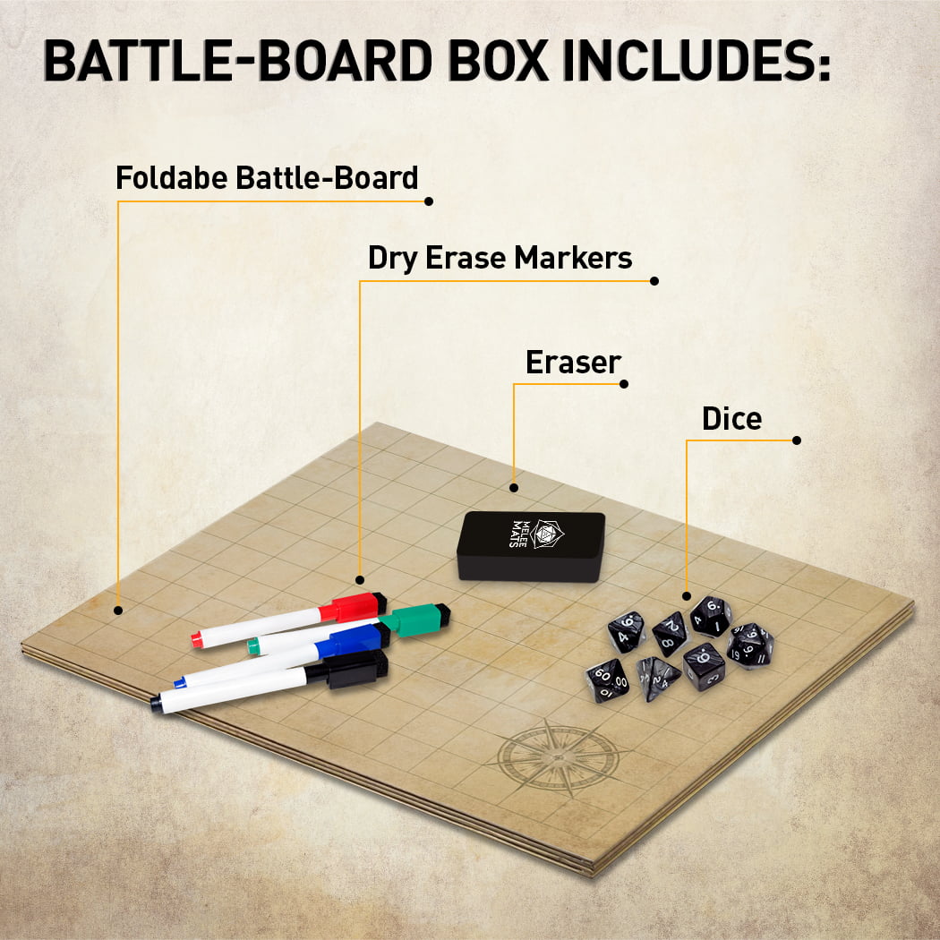 Magnetic Whiteboard and Grid for Role Play Game (RPG) and Tabletop