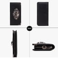 thumbnail image 2 of Cartera Larga Calavera Con Cremallera Estilo Gótico De Cuero Modelo Negro, 2 of 4