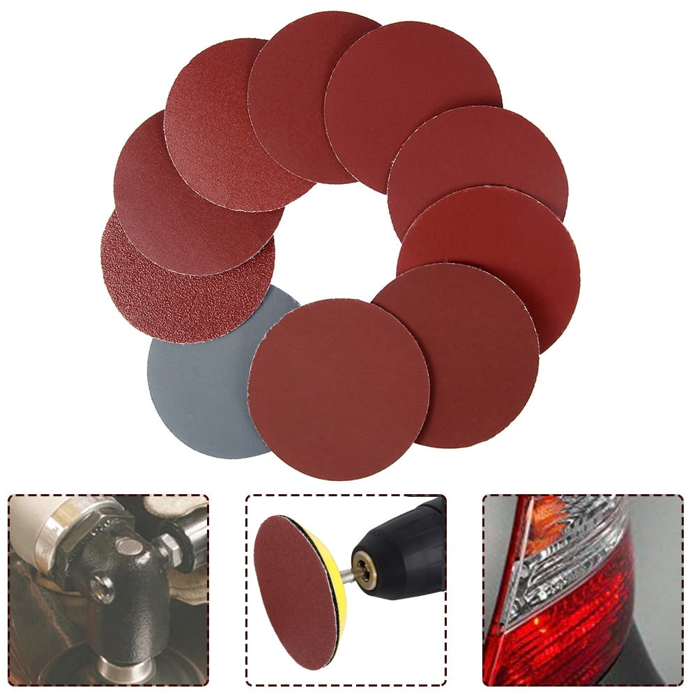 100 x 3'' 75mm Loop&Hook Sandpaper Sander Sanding Discs Pads 80-3000 Grits 
