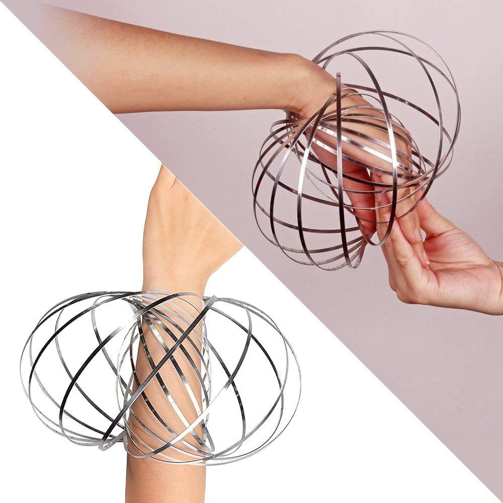 Flow Ring Kinetic Spring Toy 3D Sculpture Ring  Arm Slinky Toy For Kids