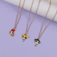 thumbnail image 4 of Collar Powerpuff para niñas, accesorios de joyería de figura de Anime Kawaii, colgante de aleación de dibujos animados, regalos para niños, 4 of 5