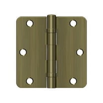 Deltana S35R4BB5 3-1/2" x 3-1/2" x 1/4" Radius Hinge; Ball Bearing; Antique Brass Finish