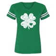 thumbnail image 2 of Pntutb St. Patrick'S Day Blusa de manga corta con cuello en V verde para mujer Pntutb Pntutb-2558, 2 of 6