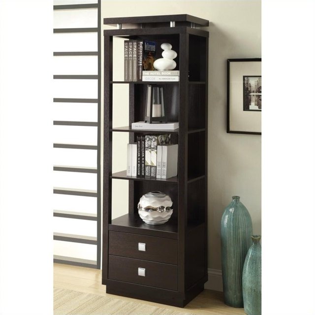 Coaster Wall Units 4 Shelf Media Tower in Cappuccino Finish