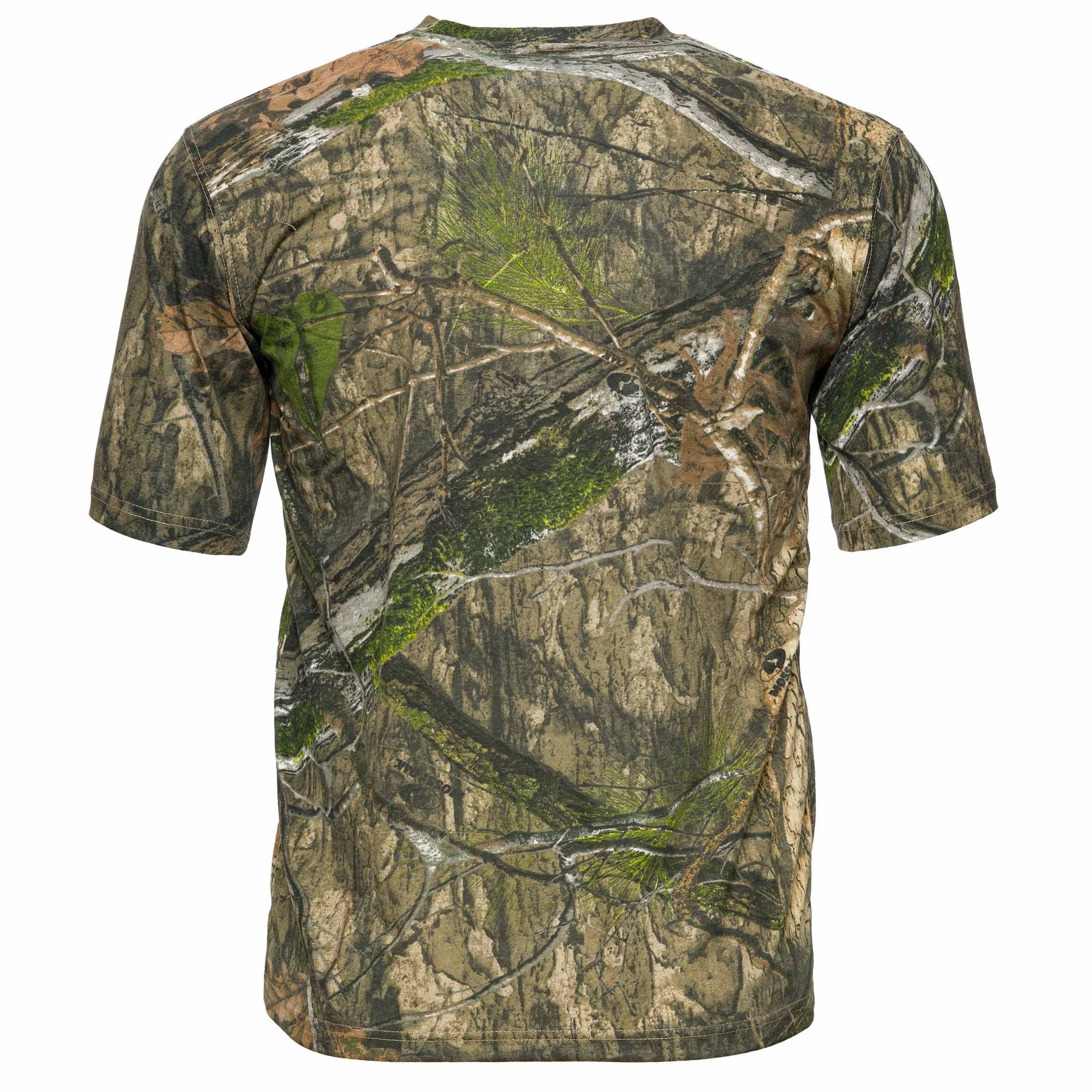 Camouflage print shantung short-sleeve shirt