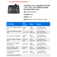 thumbnail image 2 of Left Battery Tray - Compatible with 2008 - 2011, 2013 - 2014 Cadillac Escalade ESV Sport Utility 4-Door 2007 2009 2010 2012, 2 of 2