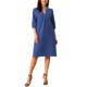 thumbnail image 2 of Vestidos de Otoño para Mujeres Casual de Manga 3/4 con Escote en V, Estampado de Zigzag, Suelto, Largo hasta la Rodilla con Bolsillos, S Azul Real, 2 of 6