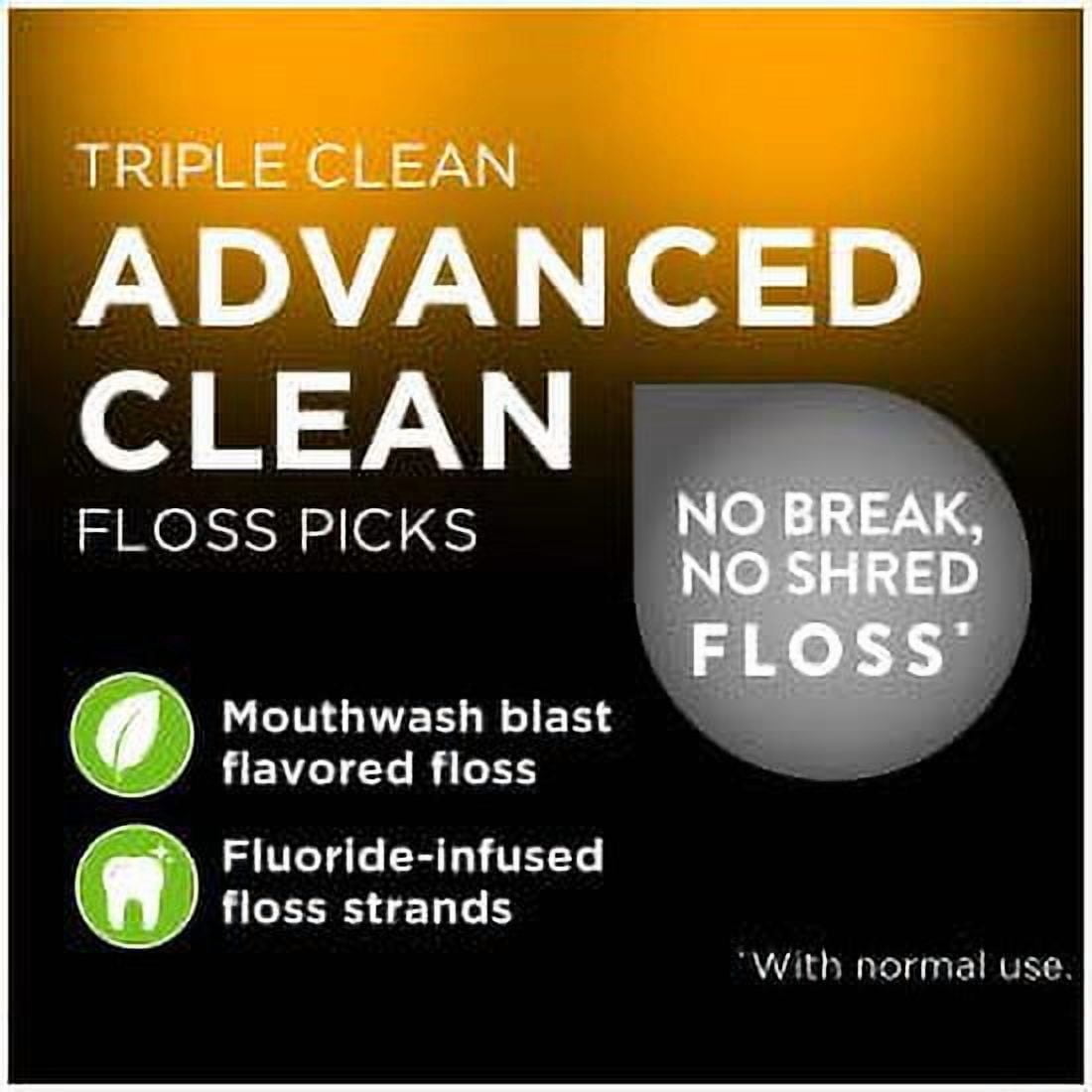 DenTek Triple Clean Advanced SR25 Floss Picks, No Break & No Shred Floss, 150 Count. (Pack of 5)