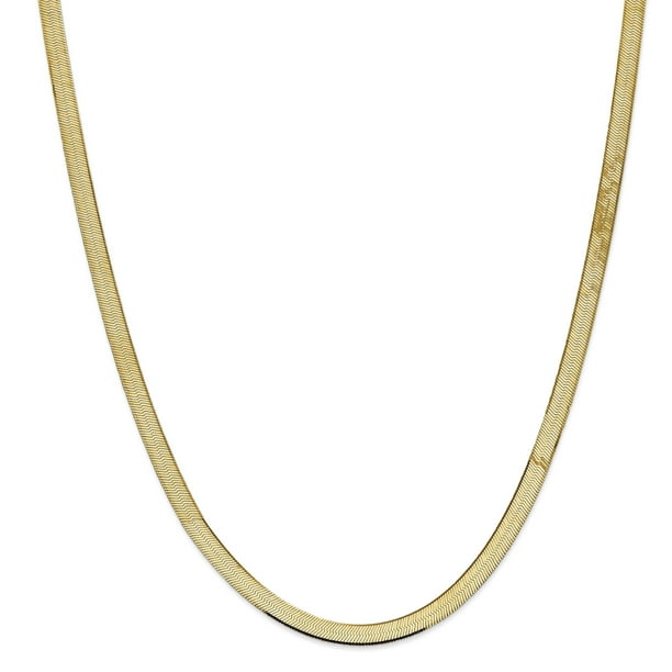 14k Yellow Gold 5.5mm Silky Herringbone Chain Saris And Things 18
