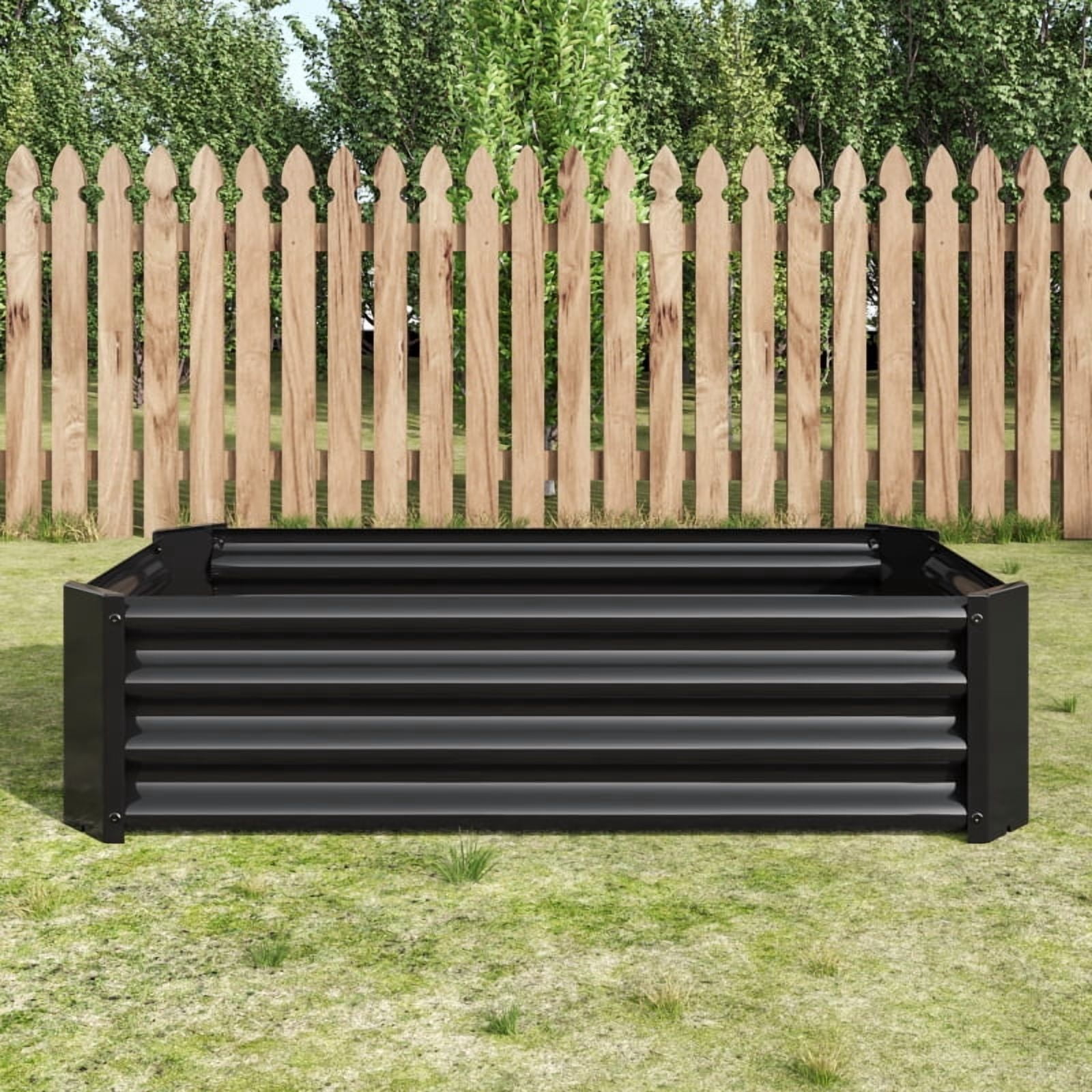 Raised Garden Bed for Vegetables,Planter Raised Garden Boxes Outdoor,Metal Raised Garden Beds Steel Kit for Vegetables Flower Herb Patio Rectangle,4×2×1ft