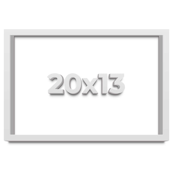 20x13 Shadow Box Frame White | 1 Inches Deep Real Wood Contemporary Shadowbox Display Frame | UV
