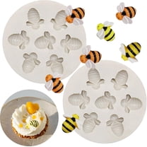 Bumble Bee Honeycomb Molds Silicone (2 PCS) Fondant Tuile Molds with Hollow 3D Beehive Candy Lace Silicone Moulds for Baking, Polymer Clay, Sugar Craft Dessert Cupcake Cake Decorating