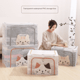 thumbnail image 3 of Caja de almacenamiento de ropa plegable de PVC totalmente transparente con forma de cabeza de animal y cabeza de gato, caja de almacenamiento de gran capacidad, 3 of 6