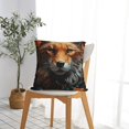 thumbnail image 5 of Fuzoiu Floral Fox Print Square Pillow Cover,Hidden Zipper Design,Luxury Square Pillow Case, Throw Pillow,Couch Cushion-16"x16", 5 of 7