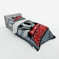 thumbnail image 3 of Ambesonne Sports Bedding Set 4 Pcs, Grungy Football Pop Art, Queen, Blue Black Red, 3 of 3
