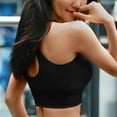 thumbnail image 4 of Womens Bras Sports Bra Fitness Running Shockproof Yoga Tank Front Zipper No Steel Ring Comfort Sports Bra Gathering Shockproof Measures Sport Bras for Women Black L, 4 of 6