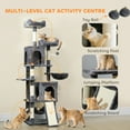 thumbnail image 4 of PawHut 70" Cat Tree, Multi-Level Cat Tower with 2 Condos, Dark Grey, 4 of 10