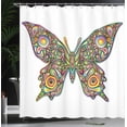 thumbnail image 4 of Ambesonne Psychedelic Shower Curtain, Butterfly Spiral Wild, 69"Wx75"L, Multicolor, 4 of 5