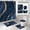 Navy Blue, variant on 4Pcs Luxury Marble Shower Curtain Sets, Bathroom Set with Shower Curtain,Toilet Lid Rug, Contour Mat and Bath Mat, Shower Curtain with 12 Hooks for Bathroom Sets Decor 72 x 72 Inch, Black