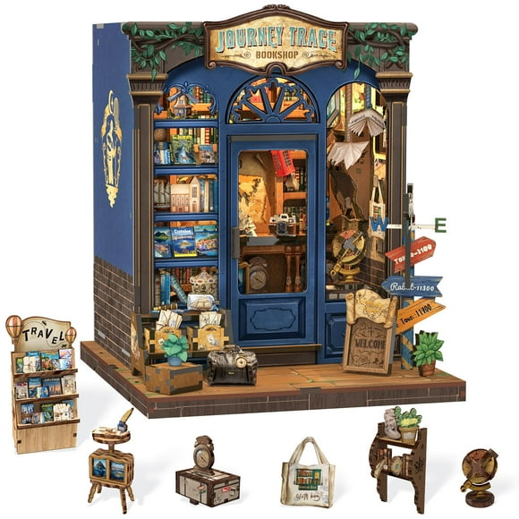 Kit de cuadernos para libros en miniatura para casa de muñecas, cutefun Journey Trace