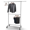 thumbnail image 1 of Simple Trending Perchero para Ropa con Doble Varilla, Organizador de Ropa con Ruedas para Colgar Ropa, Cromo, 1 of 5