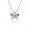 silver, variant on Cute Butterfly Necklace For Women Stainless Steel Crystal Purple Zircon Aesthetic Necklaces Charms Collar Choker Party Jewelry