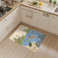 thumbnail image 2 of ODIKA 3'x5' Washable Area Rug Non-Slip, Flatweave, Easy Care Blue Pastel Serene Nature-Inspired Design Featuring Waterfowl and Flora in a Calm for Hallway, Laundry Room, 2 of 7