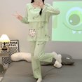 thumbnail image 1 of Ensemble de Pyjama de Maternité et d'Allaitement avec Accès Facile, Coton et Polyester, Imprimé Contrasté, 1 of 9