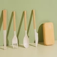 thumbnail image 3 of 4-Piece Wheat Straw Utensil Set - Eco-Friendly Travel Cutlery Kit, 3 of 6