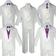 thumbnail image 1 of Baby Teen White Satin Shawl Lapel Suits Tuxedo EGGPLANT Satin Bow Necktie Vest, 1 of 5
