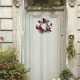 thumbnail image 3 of 11. Inch Winter Wreath for Front Door with Pinecones & Red Berries, Artificial Christmas Wreath with Hanging Ball Ornaments and Bow, Farmhouse Holiday Decor for Indoor Outdoor-1PCS, 3 of 4